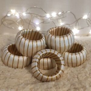 Chic Gold and White Bangle Set